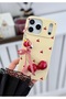 iPhone 17 Promax Compatible Charm Cherry Design Flexible Silicone Case with Toy - 4
