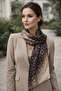 Natural Gazelle Patterned Cotton Satin Soft Shawl/ Gazelle Pattern Long Scarf/Soft Wild Collection