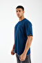 Puffy Velvet Print Men's White Oversize Thick Tok Fabric Crew Neck T-Shirt - 3