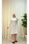 Linen Low-Sleeve Daisy Embroidered Oversized Tunic Shirt - 3