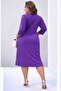 Women's V-Neck Plus Size Front Knot Asymmetrical Cut Three Quarter Sleeve Stylish Curve Evening Dress - 5