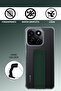 غطاء خلفي من السيليكون المقاوم للصدمات لهاتف Honor X7c مع حامل للمقبض ومسند - أخضر - 2