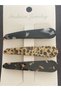 Women's 3-Piece Marble Leopard Pattern Snap Bone Hair Clip Set 7 cm - 2