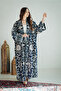 A luxurious navy velvet abaya - 3