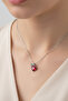 Red Heart Steel Necklace with Ribbon - 2