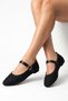 Black Tweed Fabric Mary Janes Ballet Flats Stylish Buckled Orthopedic Sole Casual Shoes Office Shoes - 4