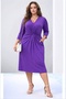 Women's V-Neck Plus Size Front Knot Asymmetrical Cut Three Quarter Sleeve Stylish Curve Evening Dress - 6