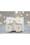 White Knitted Flower Gold Detailed Dangle Raffia Flower Model Steel Earrings