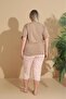 Women's Curve Plus Size Milan Fabric Capri Short Sleeve Pajama Set - 8