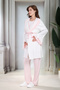 New Season Powder Shawl Collar Flounce Summer Short Sleeve Special Design Maternity Dressing Gown Pajama Set - 7