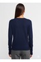 10427 V-Neck Sleeveless Pullover with Slit - Navy Blue - 3