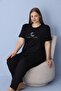 Women's Plus Size Printed Short Sleeve Dublin Fabric Knitted Pajama Set - 2