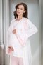 New Season Powder Shawl Collar Flounce Summer Short Sleeve Special Design Maternity Dressing Gown Pajama Set - 5