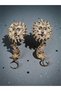 Gold Color Sun and Moon Face Dangle Vintage Antique Steel Non-Tarnish Earrings - 2