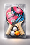 Table Tennis Racket Set, Starter Kit with 3Pcs Tennis Balls and 2Pcs Rackets - 3