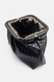 Women's Leather Clutch with Shoulder Strap, Black Portfolio and Casual Knitted Texture Look Bag - 7