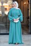 Elastic Sleeves Double Abaya Set – Mint