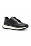 Black Sneaker with Striped Sole and Minimal Motif on the Side - 7