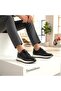 Black Sneaker with Motifed Textured Sole - 4