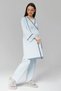 Women's Blue Double-Breasted Summer 100% Cotton Short-Sleeved Maternity Pajama Set 3-Piece Set