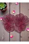 Large Size Burgundy Flower Metal Wire Embroidered Dangle Steel Earrings