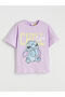 Stitch Printed Zero Roba Collar Girl's T-Shirt from Uzg Store for Style Enthusiasts