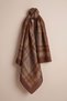 Women's K. Coffee Gray Tan Plaid Check Pattern Viscose Velora Scarf 161013-10 - 5