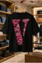 Summer Short Sleeve T-Shirt Sweat-Resistant Cotton Printed T-Shirt Kiss V
