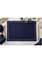 Piko Sarma Detailed Polyester Linen Seamless American Service Navy Blue 35 X 45 - 6 Pieces - 3