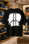 Summer Short Sleeve T-Shirt Anti-Sweat Cotton Printed T-Shirt Chain Drawing