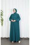 Stone Detailed Shawl Hijab Dress Emerald Hnt7077 - 2
