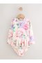 Sun-Proof Upf50 Two-Piece Bottom-Top Pink Floral Print Short-Sleeved Swimsuit Alyw45751 - 5