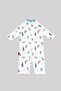 100% Cotton Blue Baby Romper with Piping Detail and Snap Fasteners - 3