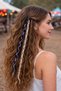 Snap Fastener Triple Rasta Buckle Cream Navy Blue Brown |   Bohemian Hair Accessory Easy to Wear