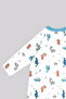 100% Cotton Blue Baby Romper with Piping Detail and Snap Fasteners - 4