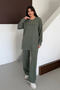 Metal Snap Detailed Asymmetrical Cut Oversize Modal Hijab Suit 3174 - 3