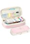 Powder Pink Angoo Multifunctional Large Capacity Expandable Canvas Pen Holder Powder Pink Fabric - 2