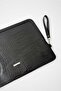 Crocodile Patterned Black 13 Inch Laptop & Tablet Compatible Faux Leather Case - 6