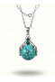 Dragon Claw Design Sphere Natural Stone Necklace - Stylish Steel Chain Gift - 2