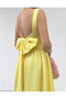 Strappy Square Neck Bow Detailed Long Dress Yellow - 4