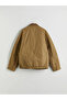 Brown Comfortable Fit Velvet Collar Men's Coat - 2
