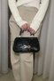 Women's Black Mini Hand and Shoulder Bag - with Gold Accessories - Stylish and Suitable for Daily Use - 5