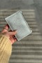 Faux Leather Wallet with Silvery Silver Nomu Card Holder Detail - 5