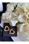 Gold Heart Hollow Stud Earrings - 4