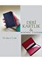 Genuine Leather Minimal Pocket Design Unisex Wallet Card Holder Purple Red