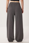 Belt Detailed Woven Palazzo Trousers Lby0044 Gray - 5