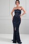 Women's Strapless Bat Collar Lined Sequin-Beaded Long Dress - 3