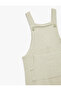 Square Collar Kangaroo Pocket Linen and Viscose Blend Salopet Jumpsuit - 3