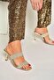 Y820013834 Gold Mirror Thin Heeled Women's Shoes - 3