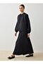 Lace-Up Waist Detailed Skirt Suit - Black -